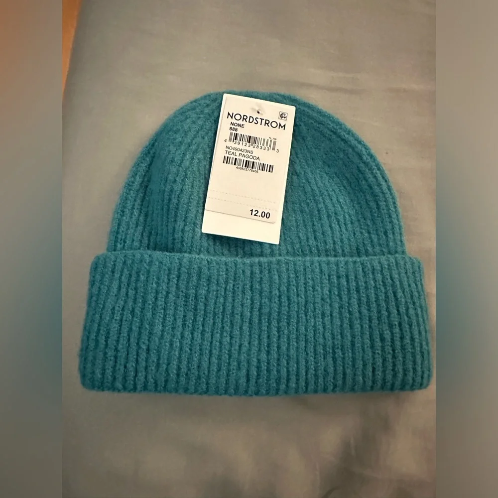 Nordstrom Girls Cuffed Beanie in Teal Blue